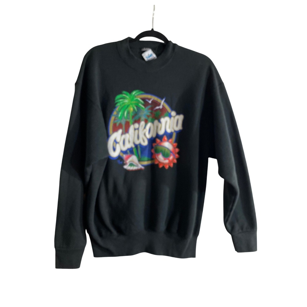 T-Shirt Warehouse Sweatshirt Mens XL Black Excellent California Graphic Vintage